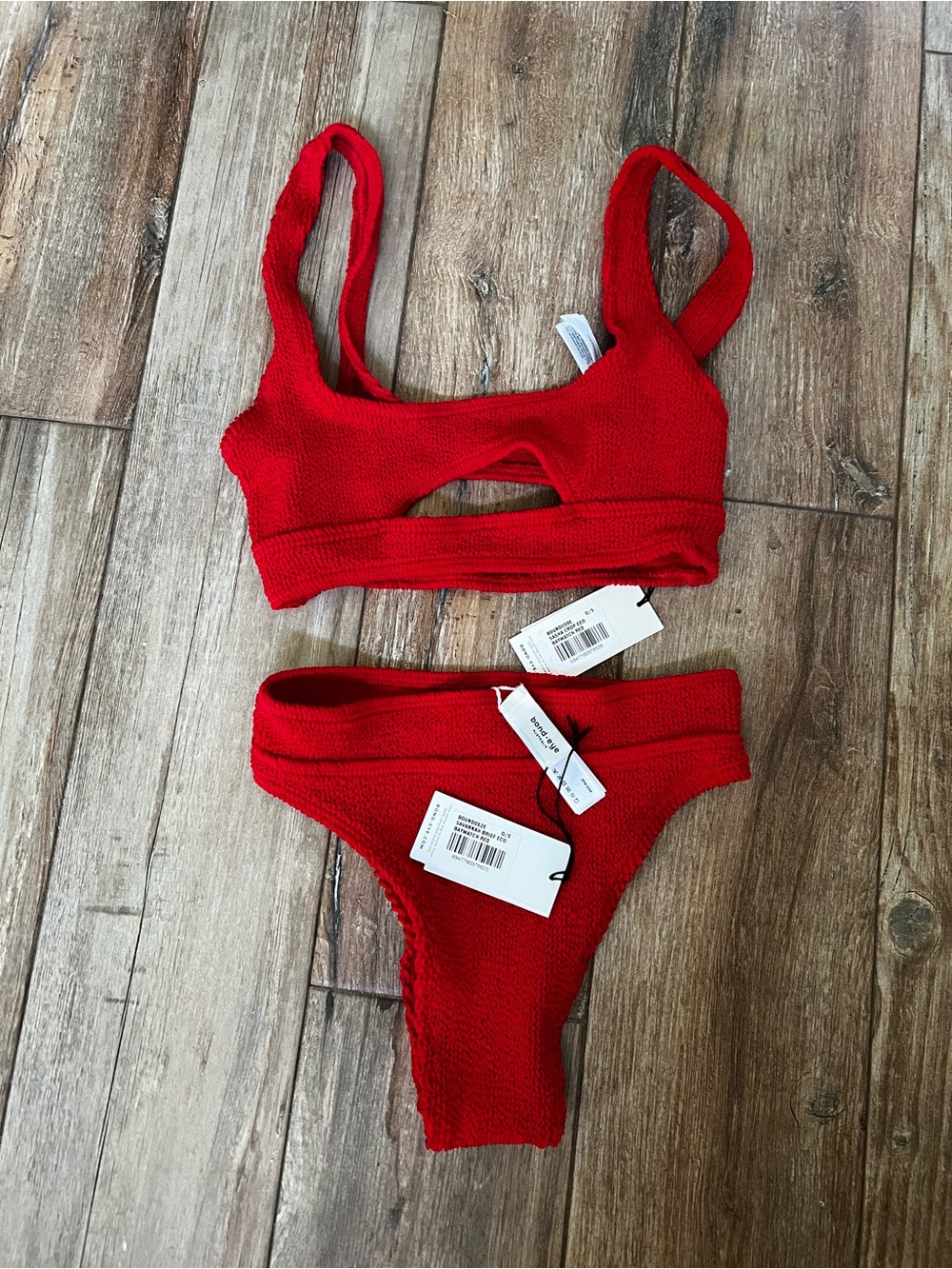 Bondeye Baywatch Red Savannah Brief & Sasha Crop bikini- one-size (fits small).
